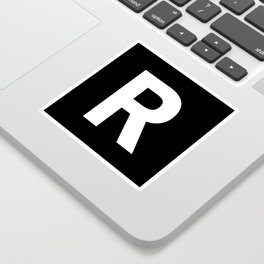 Letter R (White & Black) Sticker
