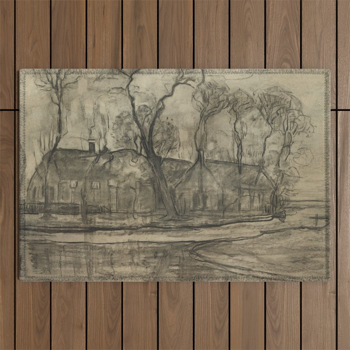 Farm Near Duivendrecht, The Sea (19051914) drawing in high resolution by Piet Mondrian. Outdoor