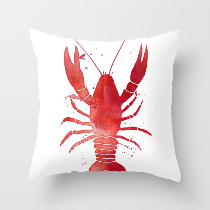 Red Lobster Throw Pillow