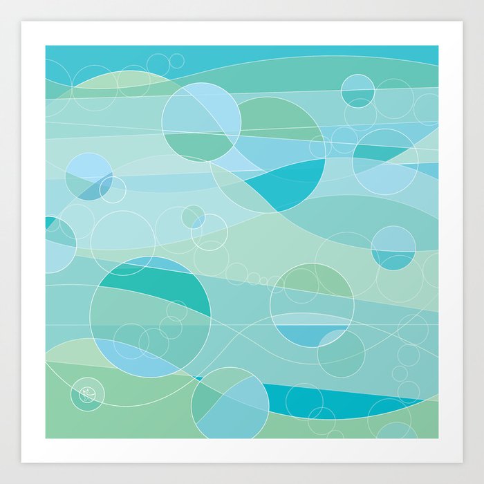 Abstract Ocean Waves Graphic Art Art Print