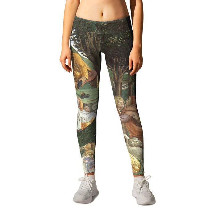 Trials of Moses Painting by Botticelli - Sistine Chapel Leggings