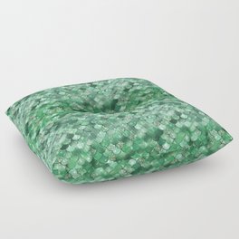 Green Mermaid Pattern Glam Floor Pillow