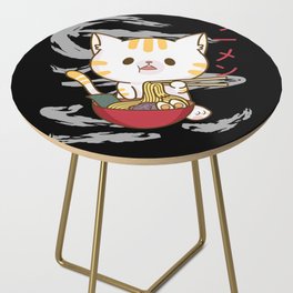 Ramen Japan Food Cute Cat Eats Ramen Side Table