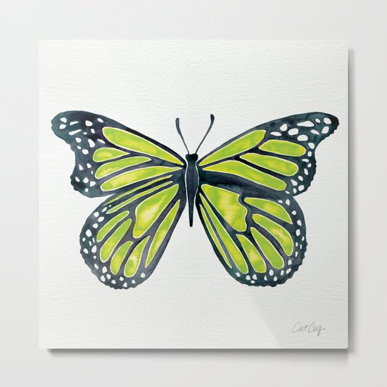 Lime Butterfly Metal Print