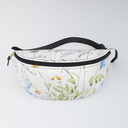 white purple and blue wildflowers  Fanny Pack