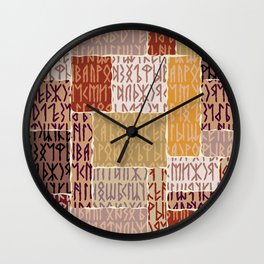 Viking runes pattern Wall Clock