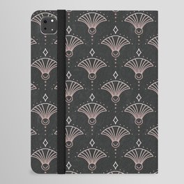 Elegant Luxury Art Deco Century Pattern Rose Gold Grey iPad Folio Case