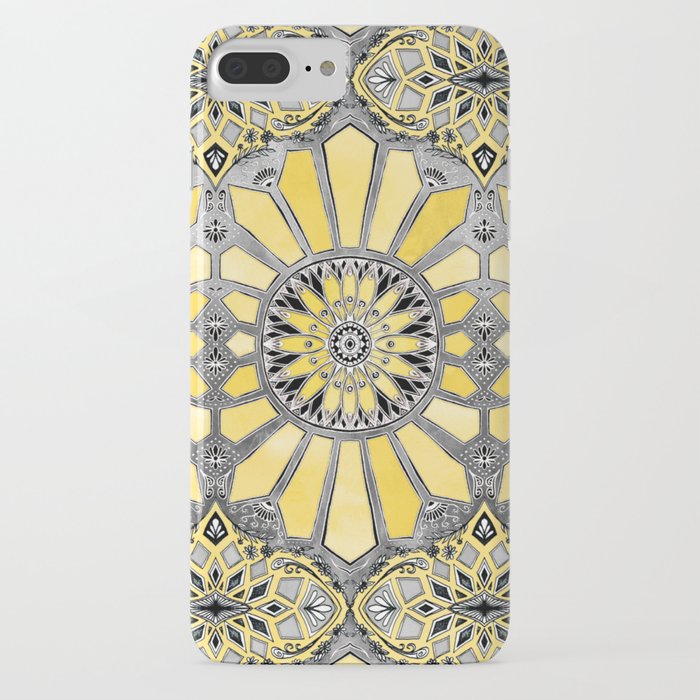 Sunny Yellow Radiant Watercolor Pattern iPhone Case