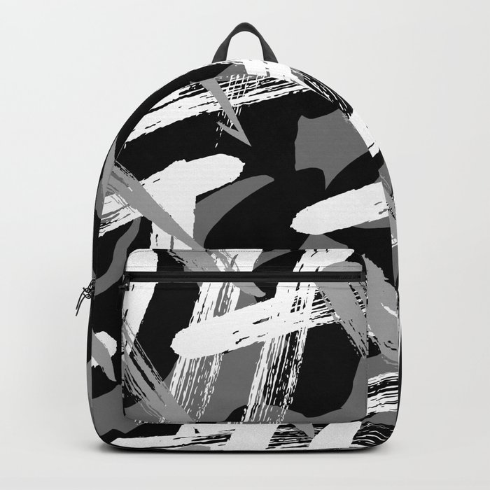 mock graffiti_black white gray Backpack