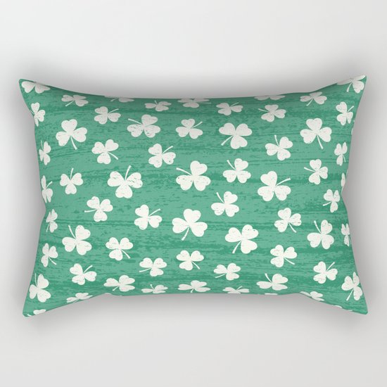DANCING SHAMROCKS on green Rectangular Pillow