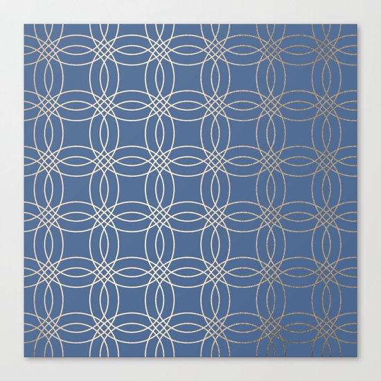 Simply Vintage Link in White Gold Sands and Aegean Blue Canvas Print