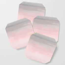 Blushing Pink & Grey Watercolor Coaster