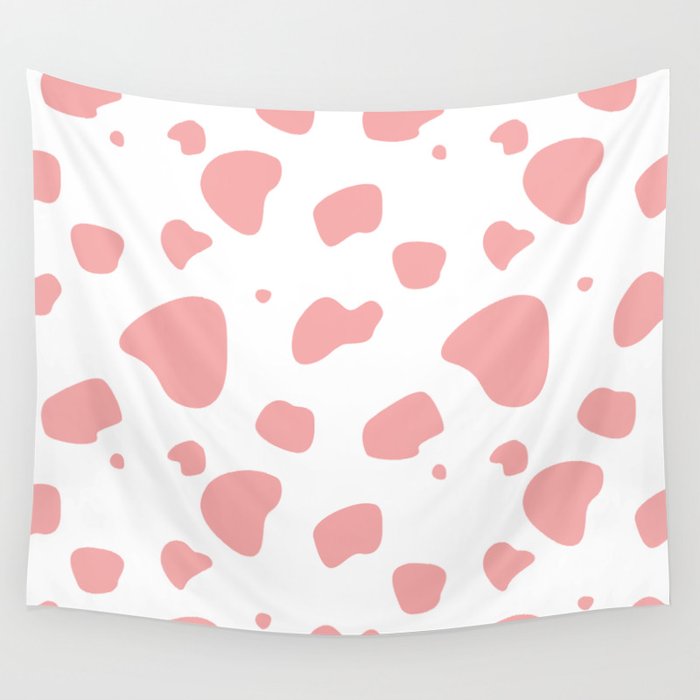 Pink cow print tapestry cheap