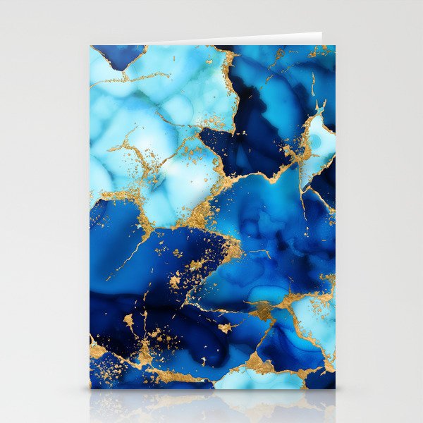 Dreamy Blue inks and Gold Stationery Cards