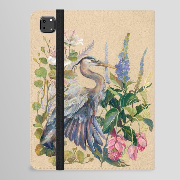 Blue Heron Floral iPad Folio Case