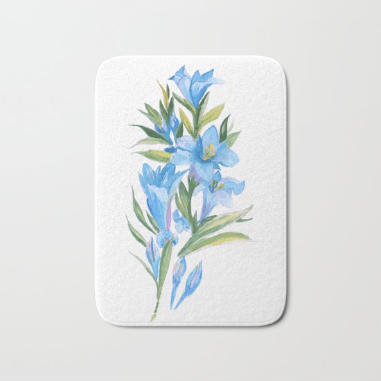 Blue flowers Bath Mat
