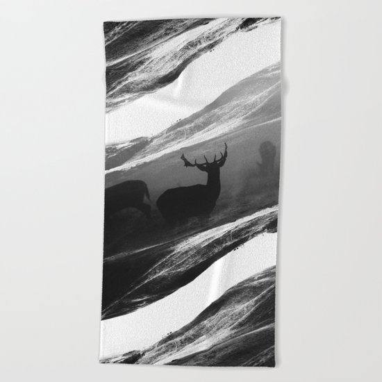 Oh Deer Black Beach Towel
