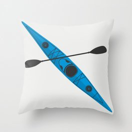 Kayak - Blue Throw Pillow