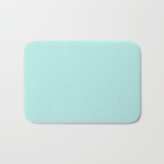 Simply aqua turquoise blue lightblue color - Mix and Match with Simplicity of Life on #Society6 Bath Mat