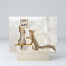 squirrels keeping distance Mini Art Print