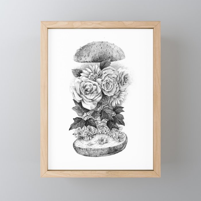 Flower Burger Framed Mini Art Print