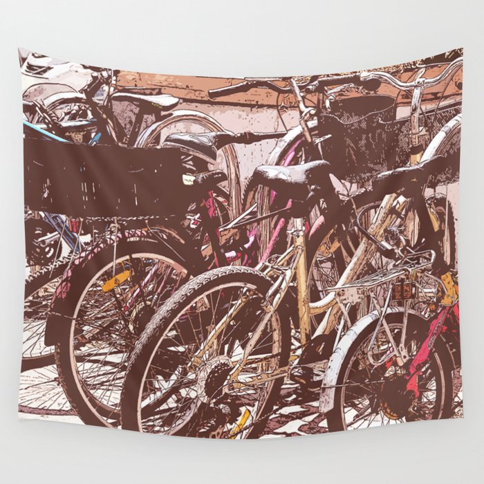 Bicycle - pop Wall Tapestry