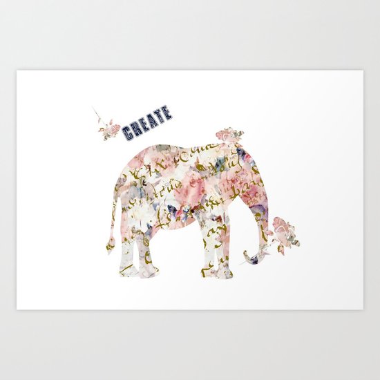 Elephant Create Art Print