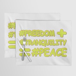 "PEACE FORMULA EQUATION" Cute Design. Buy Now Placemat