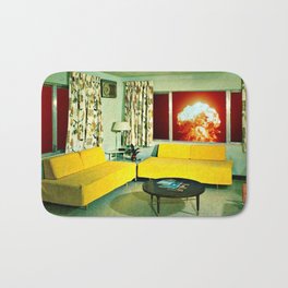 All is well (2020) Bath Mat | Interior Design, Apocalypse, Red, Decor, Lockdown, 50S, 60S, Collage, Retrofuturism, House 