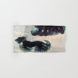 Dynamism of a Dog on a Leash, Vintage Minimalist Art Hand & Bath Towel
