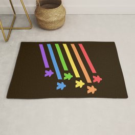Rainbow Meeples Colorful Board Games Area & Throw Rug