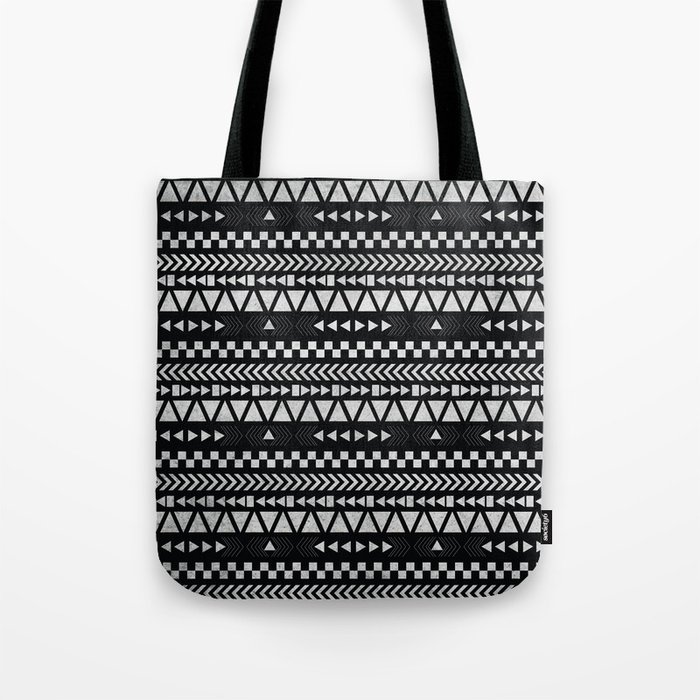 Tribal Print in Black and White Tote Bag by gatherednestdesigns | Society6