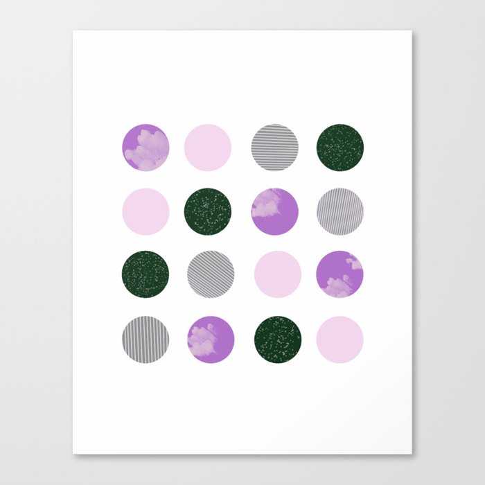 Modern dots, cloud polka, Very Peri Canvas Print