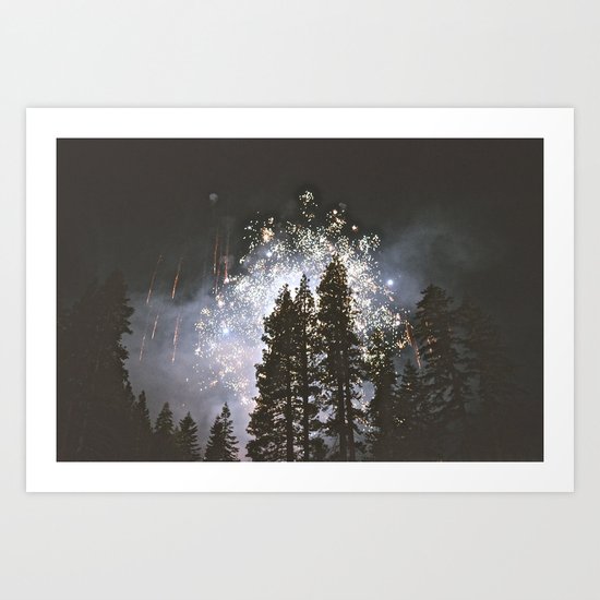 Fireworks In the night sky Art Print