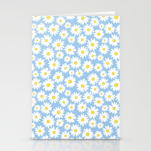Daisy flowers pattern. Digital Illustration background. Stationery Cards
