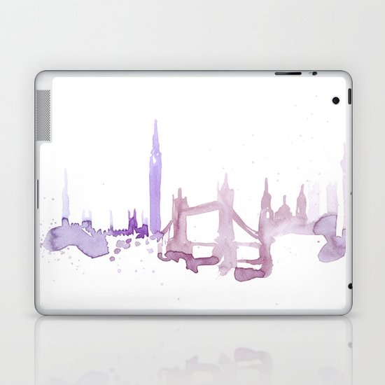 Watercolor landscape illustration_London Laptop & iPad Skin
