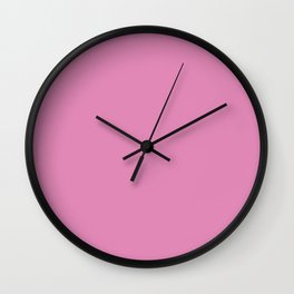Mid-tone Pink Solid Color - Patternless Pairs Pantone 2022 Popular Shade Fuchsia Pink 15-2718 Wall Clock