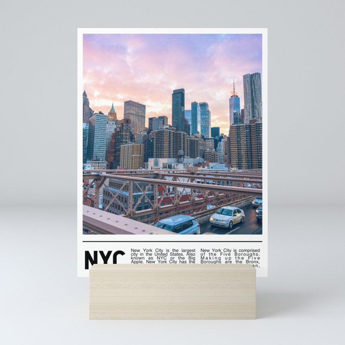New York City Minimalism | Brooklyn Bridge | Travel Photography Mini Art Print