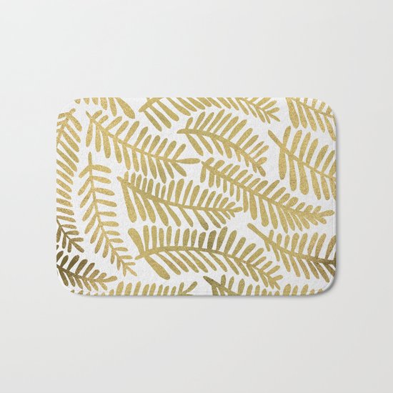 Gold Fronds Bath Mat