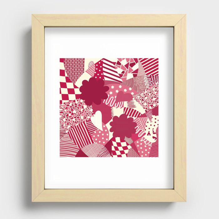 Geometric pattern collage 2 Recessed Framed Print