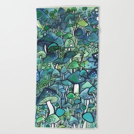 Mushroom Garden Beach Towel