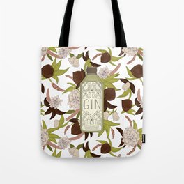 Gin Bottle in a sea of Flowers Tote Bag