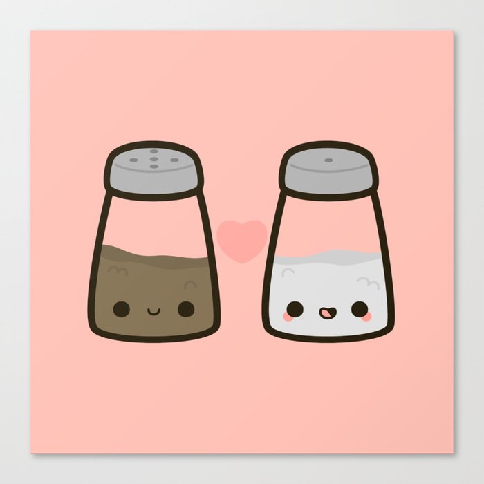 Cute Salt And Pepper Canvas Print By Peppermintpopuk Society6