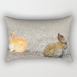 Rabbits Travelling Rectangular Pillow