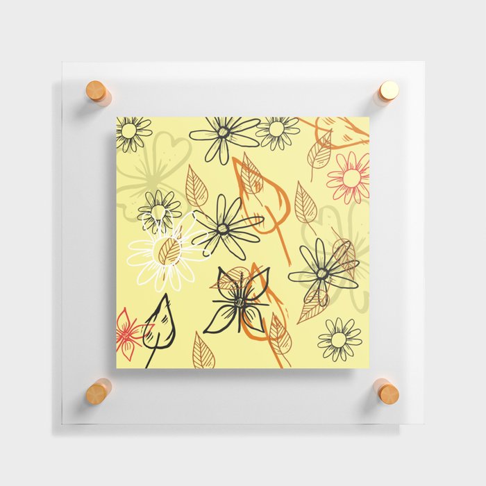 Flower And Leaves Floating Acrylic Print