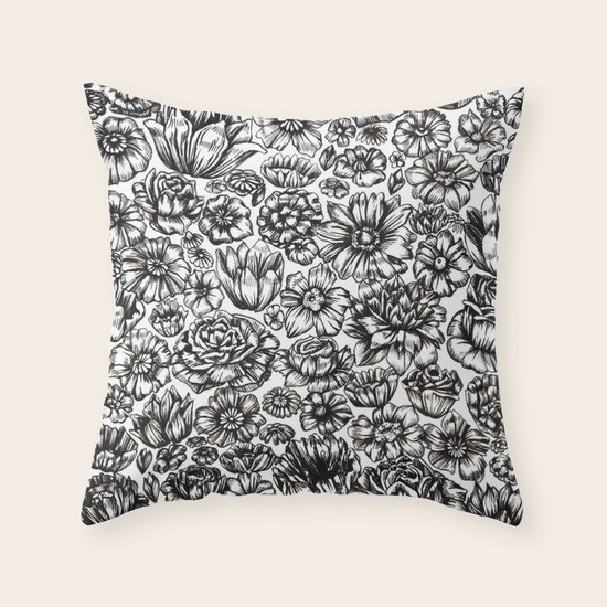 Flowers Throw Pillow