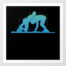 Wrestling Silhouette Wrestler Art Print