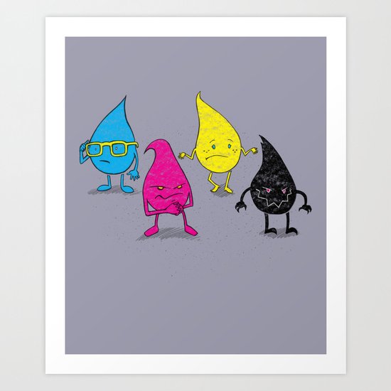 Four Ink Drops Art Print
