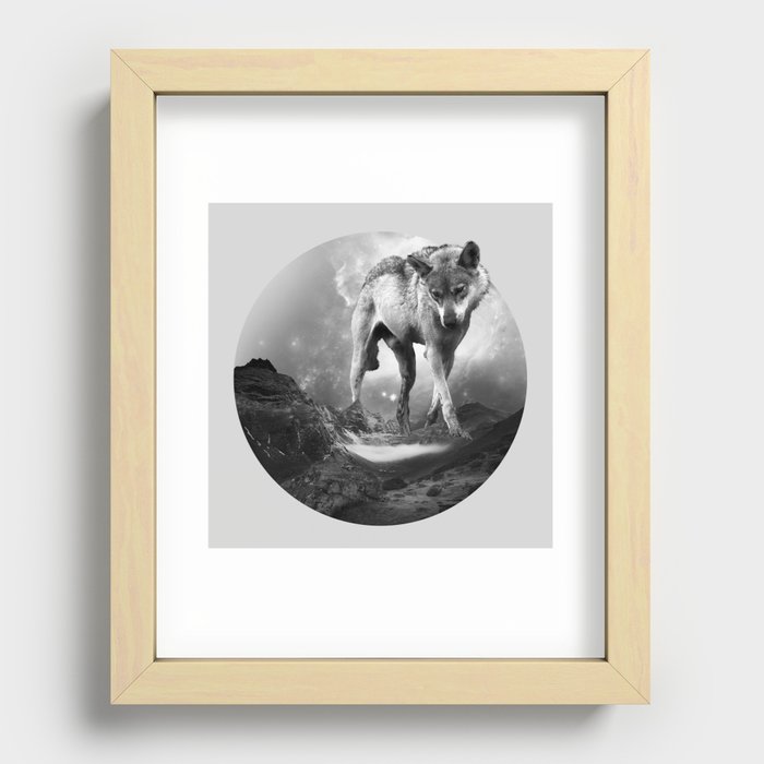 Galactic Wolf Recessed Framed Print