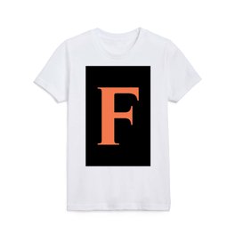 F MONOGRAM (CORAL & BLACK) Kids T Shirt